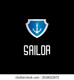 Schild und Anker, Vektorgrafik, Segelsymbol