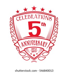Shield Anniversary logo. Vector and illustration.