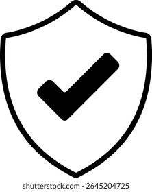 Shield of Approval: A simple yet powerful graphic featuring a shield with a checkmark, symbolizing security, protection, and validation.
