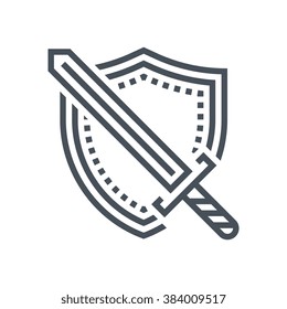 Shield, armor icon suitable for info graphics, websites and print media and  interfaces. Line vector icon.