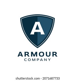shield armor initial A logo design vector