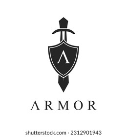 Shield Armor Sword Logo Desin Template