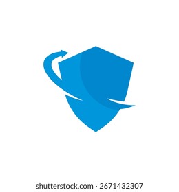 shield armour combined with arrow logo design 