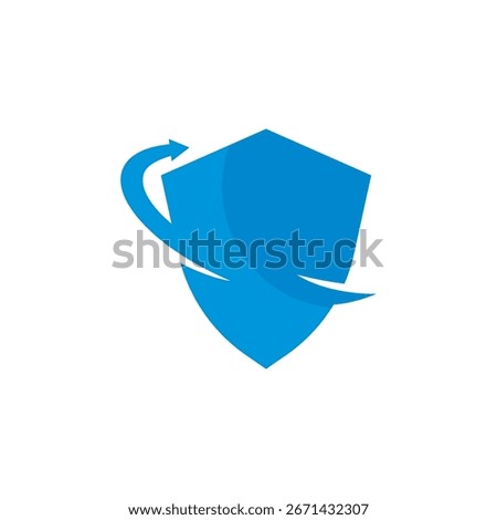 shield armour combined with arrow logo design 