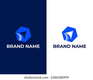 logotipo de combinación de flecha de escudo para el logotipo de la compañía de marketing, diseño de logotipo moderno de flecha de escudo