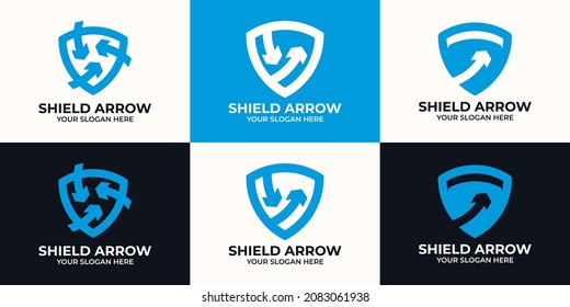 shield arrow combination logo for safety inspiration logo