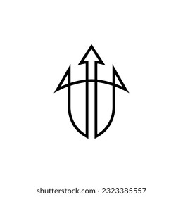 shield and arrow line art style logo