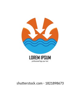 Shield with Arrow logo icon design  template vector illustration
