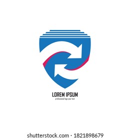 Dibujo de la plantilla de diseño del icono del logotipo de la flecha
