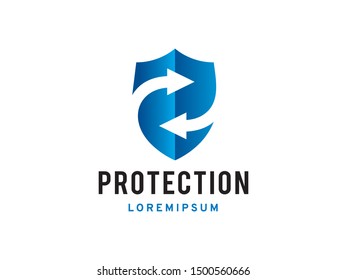 Shield and Arrow logo symbol or icon template