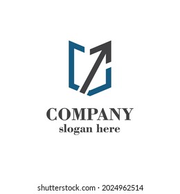 shield up arrow logo template.
