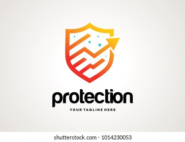 Shield Arrow Protection Logo Template Design Vector, Emblem, Design Concept, Creative Symbol