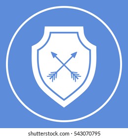 Shield with arrows. Protection icon