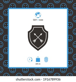 Shield with arrows. Protection icon, elements for your design