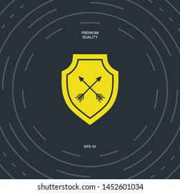 Shield with arrows. Protection icon. Graphic elements for your design
