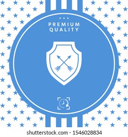 Shield with arrows. Protection icon. Graphic elements for your design