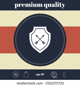 Shield with arrows. Protection icon. Graphic elements for your design