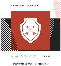Shield with arrows. Protection icon. Graphic elements for your design