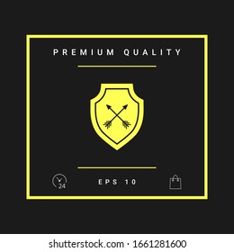 Shield with arrows. Protection icon. Graphic elements for your design
