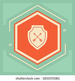 Shield with arrows. Protection icon. Graphic elements for your design