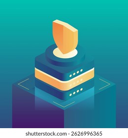 Ein Schild auf den Serverstapeln symbolisiert die digitale Sicherheit und den Schutz, der die Cybersicherheit für sensible Daten darstellt. Sichere Lösungen und zukunftsweisender digitaler Schutz im Bereich der Cybersicherheit.