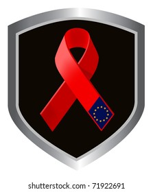 shield with awareness ribbon and EU sign