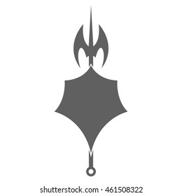 Shield and axe icon on a white background