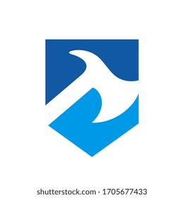 Elementos de plantilla de diseño de iconos de logotipo Blindaje y ax, ilustración vectorial