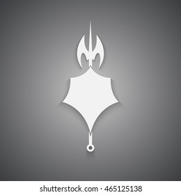 Shield and axe with shadow on a black background