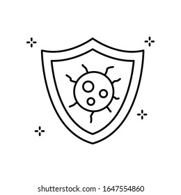Shield, bacteria icon. Simple line, outline vector elements of hygiene icons for ui and ux, website or mobile application