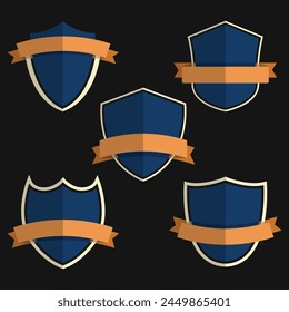 Shield badge collection. Blank logo shield with ribbon