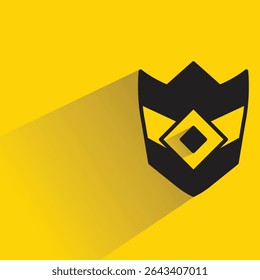 shield badge icon with shadow yellow background