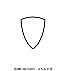 Shield Badge Icon Vector Line Only No Fill On White Background. 
Flat Icon For Web, Apps, Or Design Product EPS10 Editable.