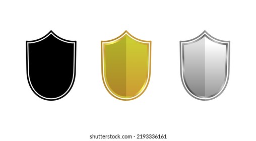 Shield badge icon vector set isolated on white background