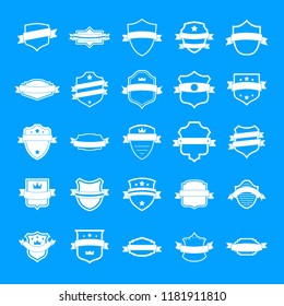 Shield badge icons set. Simple illustration of 25 shield badge vector icons for web