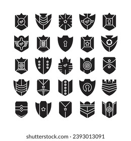 shield badge icons set vector illustration