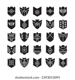 iconos de insignia de escudo conjunto de ilustración vectorial