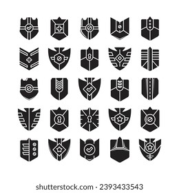 shield badge icons set vector illustration