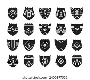 shield badge icons vector illustration