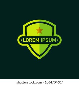 Shield badge logo template isolated. Vector