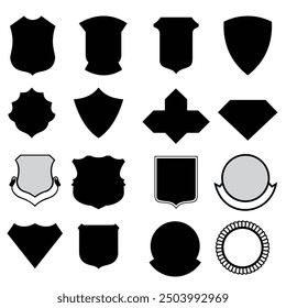Shield Badge Premium Emblem Different Shape Design.