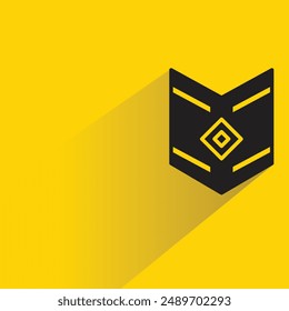 shield badge with shadow on yellow background