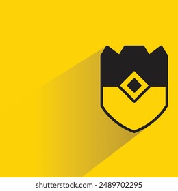 shield badge with shadow on yellow background