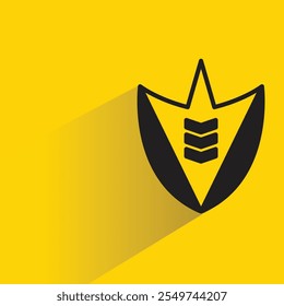 shield badge with shadow on yellow background