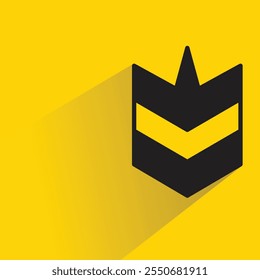 shield badge with shadow on yellow background