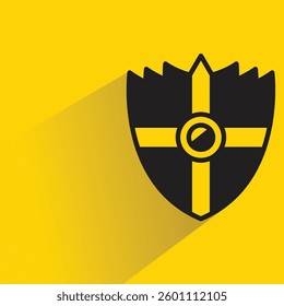 shield badge with shadow yellow background