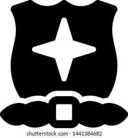 Shield badge with star cross for mentioning honorary Police officers
