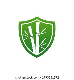 Shield Bamboo logo vector template, Creative Bamboo logo design concepts