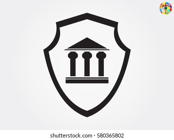 shield, bank, icon, vector illustration eps10