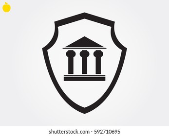 shield, bank, icon, vector illustration eps10
